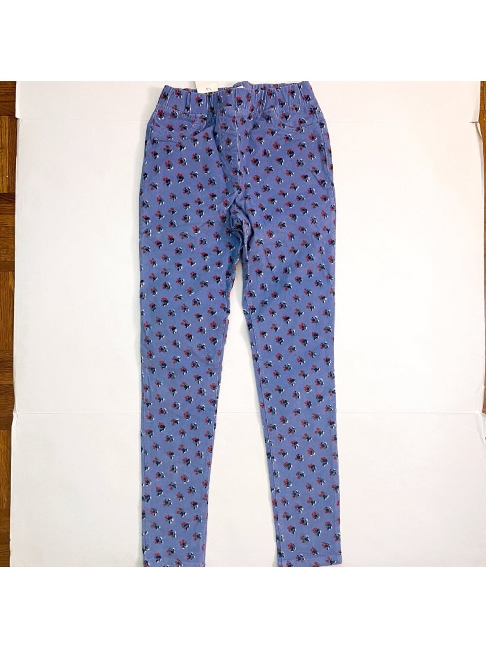 NWT Mini Boden Blue Corduroy Embroidered Pull on Pants, Size 13